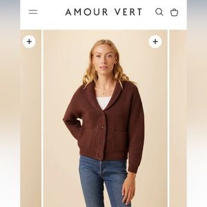 Amour Vert Scout Wool Cardigan in Rust